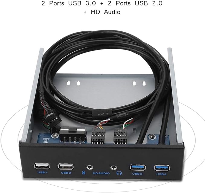 5.25 Inch Front Panel USB Hub with 2 x USB 3.0 Ports &amp 2 x USB 2.0 Ports &amp 1 x HD Audio Port 19 Pin Extension Front Panel Card Reader Support WinXP/2003/VISTA/2008/Windows