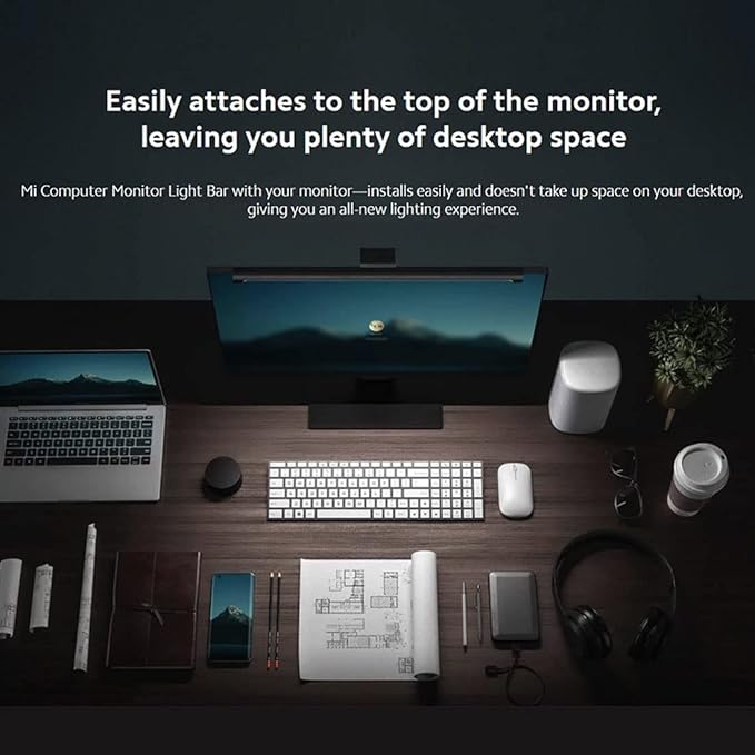 Xiaomi Mi Computer Monitor Light Bar - Wireless Control Easy Installation Extra Computer Lighting w/o Taking Desktop Space