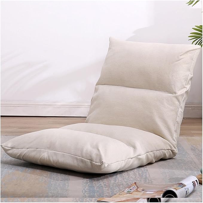 Floor Chair 6 Angle Adjustment Recliner Chair Comfortable Back Support Lazy Sofa for Video Gaming Reading Watching(Beige)