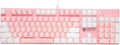 Qisan 104 Mechanical Keyboard for Gaming | Large Size USB White Backlit Gaming Keyboard Wired | US Layout Blue Switches Hot Swappable Mechanical Clicky Keyboards Compatible with PC &amp Laptop