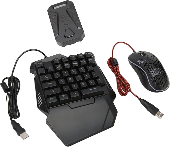 One Handed Gaming Keyboard Gaming Keyboard Mini Half Hand Gaming Keyboard and Combo USB Wired LED Backlit Keyboard with and Converter Teclado Y for
