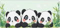 Cute Panda Gaming Mouse Pad Non-Slip Rubber Base 2XL Mousepad with Stitched EdgesWaterproof Washable Mouse Mat for Desk Home Office Gaming 16x35.5in