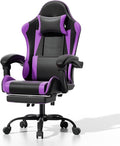 Athena Collection Gaming Chair Ergonomic Gaming Chair with Footrest &amp Headrest Lumbar Support Height Adjustable Swivel Computer Chair Office Chair for Kids Adults(Purple)