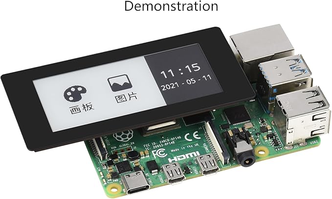 2.9inch Touch e-Paper Display HAT for Raspberry Pi 4B/3B+/3B/2B/Zero/Zero W/WH/ 2W/2WH 296×128 Pixels 5-Points Capacitive Touch E-Ink Black/White SPI Interface Support Partial Refresh