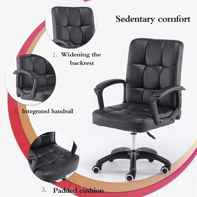 Office Chair Gaming Chair Computer Chair Computer Chair Reclining Lunch Break Chair Office Home Comfortable Chair Ergonomic Fixed Armrest (Color : D)