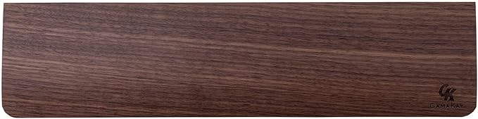 GK GAMAKAY Wooden Wrist Rest Pad 12.8 Compact Ergonomic Walnut Wood Hand Wrist Rest for 60% 75% Mechanical Keyboard Non-Slip Palm Pad for Comfortable Typing and Playing (for 75%)