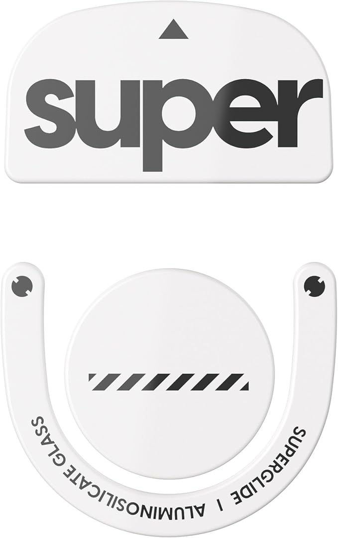Superglide Glass Mouse Skates for Logitech G Pro X Superlight 2 - Ultra Smooth Glide Durable Glass Mouse Feet (Type-C White)