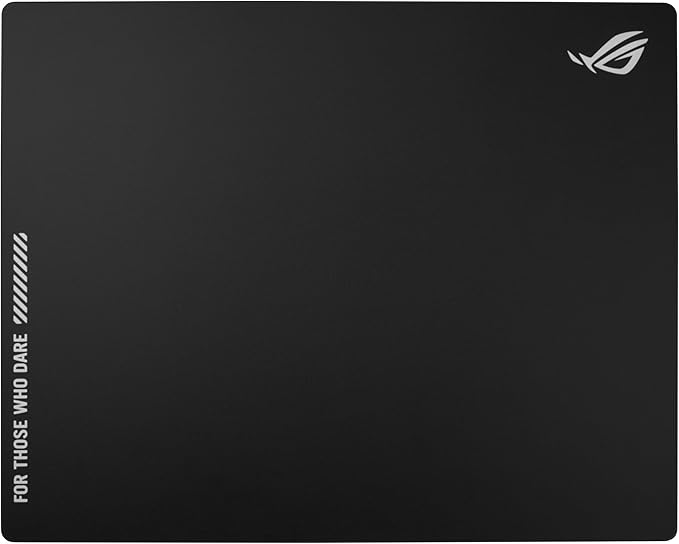 ASUS ROG Moonstone Ace L Glass Gaming Mouse Pad – 19.7” x 15.7” Ultra-Smooth Matte Tempered Glass for Quiet Ultrafast Glides Impact/Scratch Resistant Easy to Clean Anti-Slip Silicone Base - Black