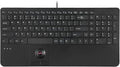 Perixx PERIBOARD-538 US Wired Compact USB Keyboard with Trackball - X Type Scissor Keys - 15.63x7.8x1.46 Inches (397x198x37mm) - Build-in 2 USB Hubs - Black