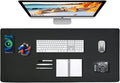 Desk Mat Wireless Charging Mouse Pad Large 32x16 Journey Desk Pad Mat with Wireless Charger Waterproof Black Leather Computer Mat with Phone Charger Mousepad Non-Slip for Keyboard and Mouse
