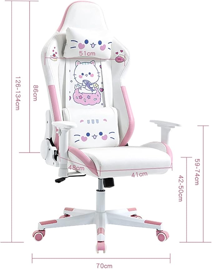 Adjustable Office Computer Chair with Armrest Pink Game Chair Home Computer Chair Office Chairs