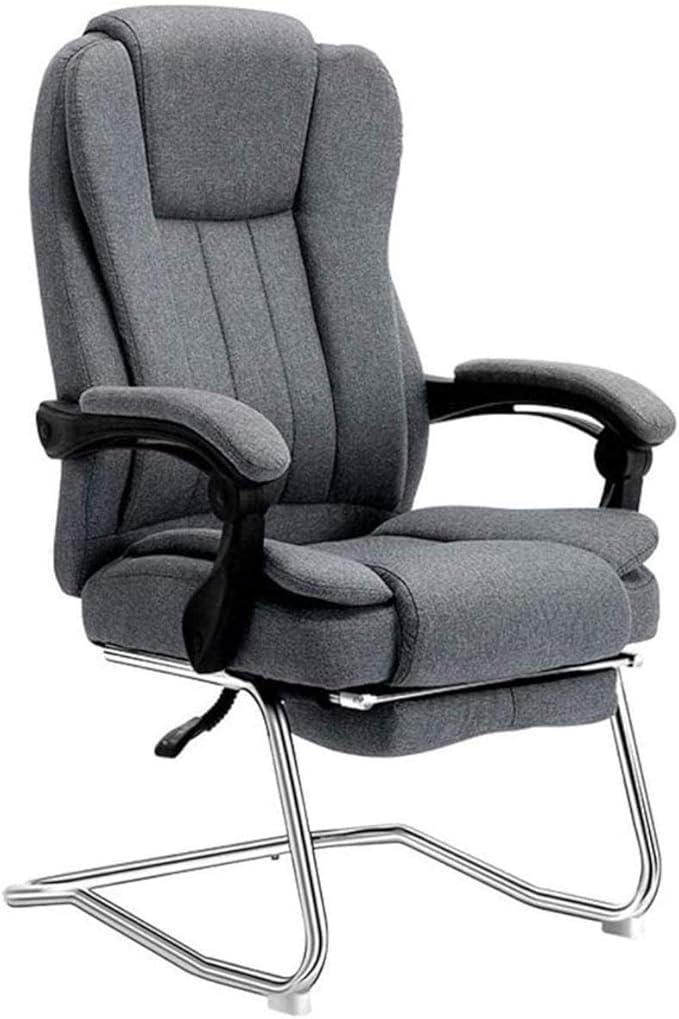 Office Chair Gaming Chair Computer Chair Ergonomic Office Recliner Chair with Lumbar Support Modern Simple Leisure Chair Study Chair Fabric Office Chair Bow Chair (Color : Grau)
