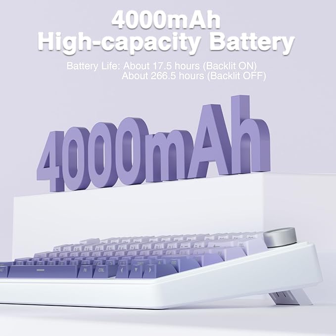 AULA F75 Pro Wireless Mechanical Keyboard75% Hot Swappable Custom KeyboardRGB BacklitPre-lubed Linear SwitchesSide Printed PBT Keycaps Mechanical Gaming KeyboardsGradient Purple