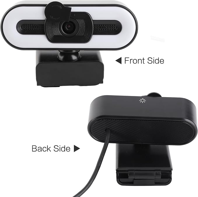 4K USB Plug and Play Webcam with Built in Microphone Lighting for Video Call Live Stream Conference Online Teaching