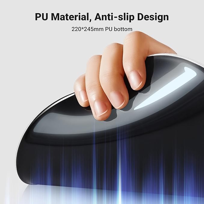 UGREEN Ergonomic Mouse Pad with Wrist Rest Support Memory Foam Smooth Surface Non-Slip Base Black/White