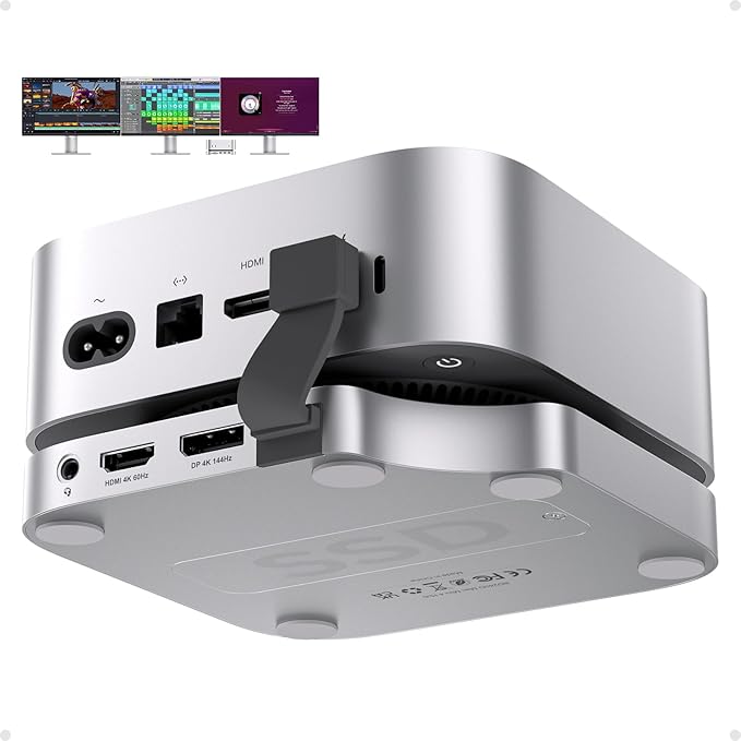 Mac Mini M4 Dock Stand with DP 4K 144Hz &amp HDMI 4K 60Hz Mac Mini M4 Pro Hub with 4TB NVMe SSD Enclosure (SSD NOT Included) 3 USB A 2.0 SD/TF 3.0 3.5mm Audio/Mic USB C Hub for Mac Mini 2024