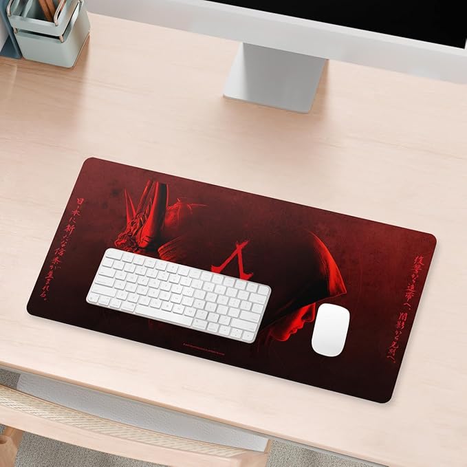 Head Case Designs Officially Licensed Assassin's Creed Yasuke and Naoe Shadows Graphics 23.62 x 11.81 x 0.12 inches (600 x 300 mm) - L Gaming Office Desk PC Keyboard Mouse Mat Pad