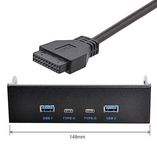 chenyang 5.25 Front Panel CD-ROM Bay USB 3.0 &amp USB-C HUB 4 Ports Motherboard Adapter
