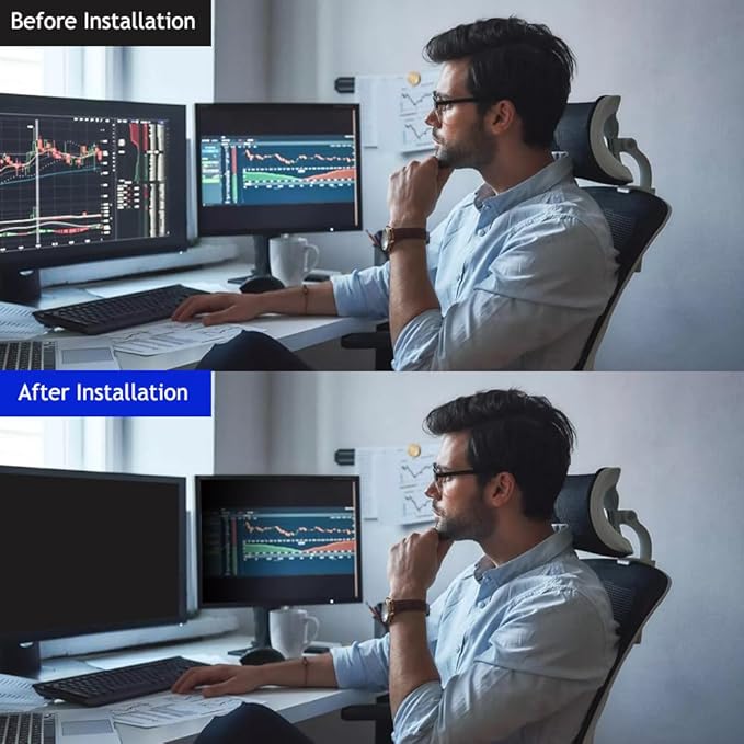 21.5 Inch - 16:9 Aspect Ratio - Computer Privacy Screen Filter for Widescreen Monitor - Anti-Glare - Anti-Scratch Protector Film - Protects Your Eyes from Harmful Glare and Blue Light