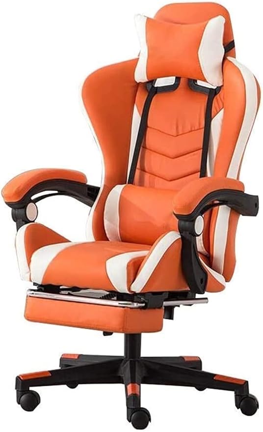 Office Chair E-Sports Chair Ergonomic Office Chair High Back Gaming Chair Swivel Chair Racing Chair Office Chair Computer Chair Chair (Color : Orange) Needed