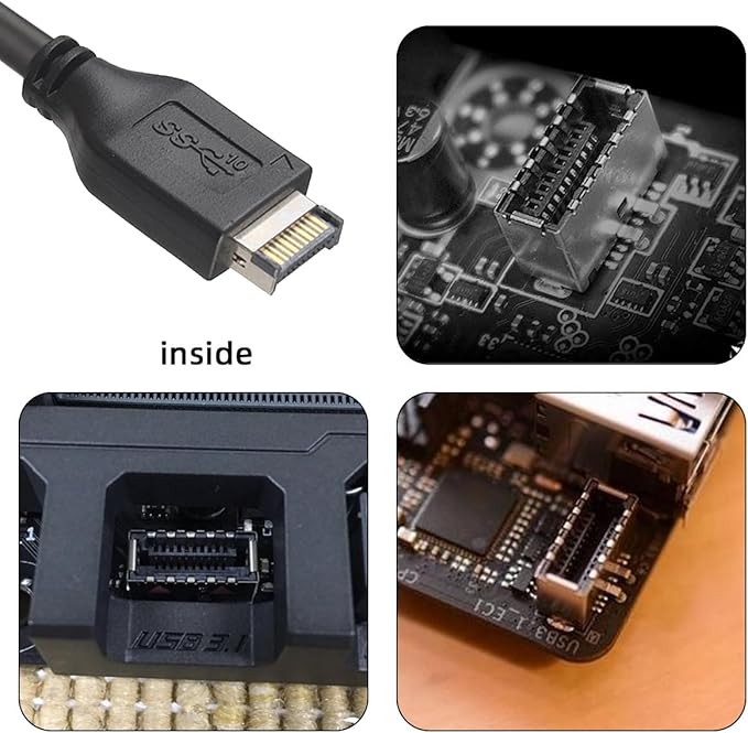 CY 10Gbps USB 3.1 Type-A HUB 4 Ports Front Panel to Motherboard Type-E Connector Cable 10Gbps for 5.25 CD-ROM Bay Tray
