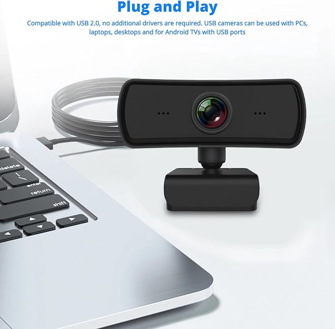 Yunseity Webcam with Microphone 1440P HD USB Computer Web Camera with 360° Rotation Auto Light Correction 2 Mics Streaming Webcam Plug &amp Play for Online Conferencing for Win for OS X