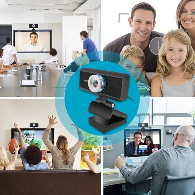 GIZNXBA Webcam with Microphone 1080p for Streaming Clear Stereo Audio HD Light Correction Privacy Shutter Clear Audio Manual Focus Lens for Desktop Laptop