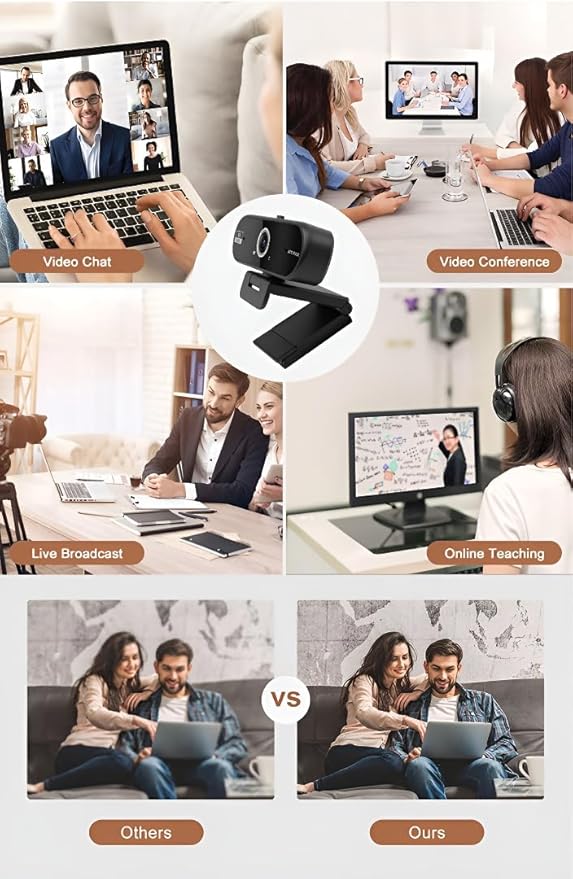 Hprosper 4K Webcam with Microphone for PC Wide Angle Computer Camera USB Streaming Webcam Plug &amp Play External for Laptop Desktop Mac Streaming Gaming Video Calls with Tripod &amp Privacy Cove