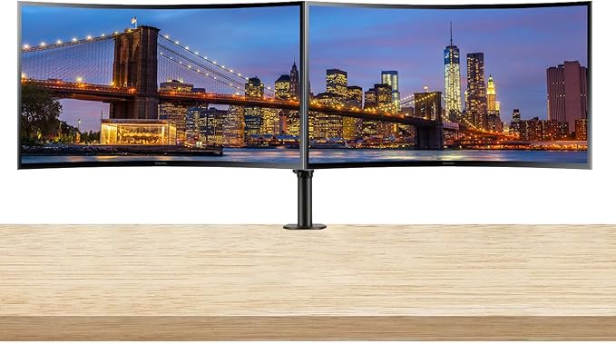 Samsung S36C 27-inch 1080P FHD Curved IPS LCD Monitor 2-Pack Bundle with FreeSync HDMI VGA Desk Mount Dual Monitor Stand (S27C368EAN) black