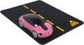 Wireless Car Mouse + Car Mousepad Combo – 2.4GHz Optical Wireless Mouse Cute Novelty Gift for All Ages Ergonomic Design USB Receiver Working Headlights (Pink)