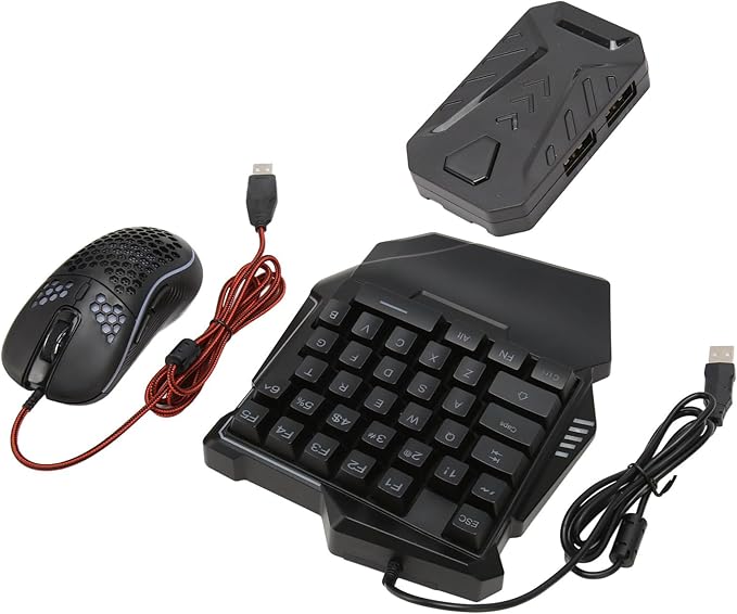 One Handed Gaming Keyboard Gaming Keyboard Mini Half Hand Gaming Keyboard and Combo USB Wired LED Backlit Keyboard with and Converter Teclado Y for