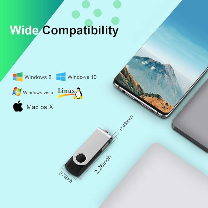 Aiibe 10 Pack 16GB Flash Drive 16GB USB 3.0 Flash Drive USB Drives USB 3.0 Memory Stick Thumb Drive Bulk 16 GB (Black)
