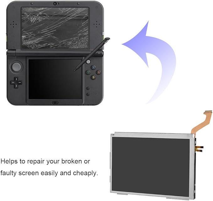 3DS XL Screen Replacement LCD Screen Display Replacement Replacement Top Upper LCD Screen Display Upper LCD Screen Replacement LCD Screen Display Parts Accessories(Upper Screen)