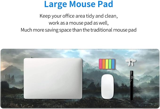 Generic Mouse Pad Non-Slip Rubber Base Mouse Pad Waterproof Desk Writing Mat for Office Home 12x31.5in Black2