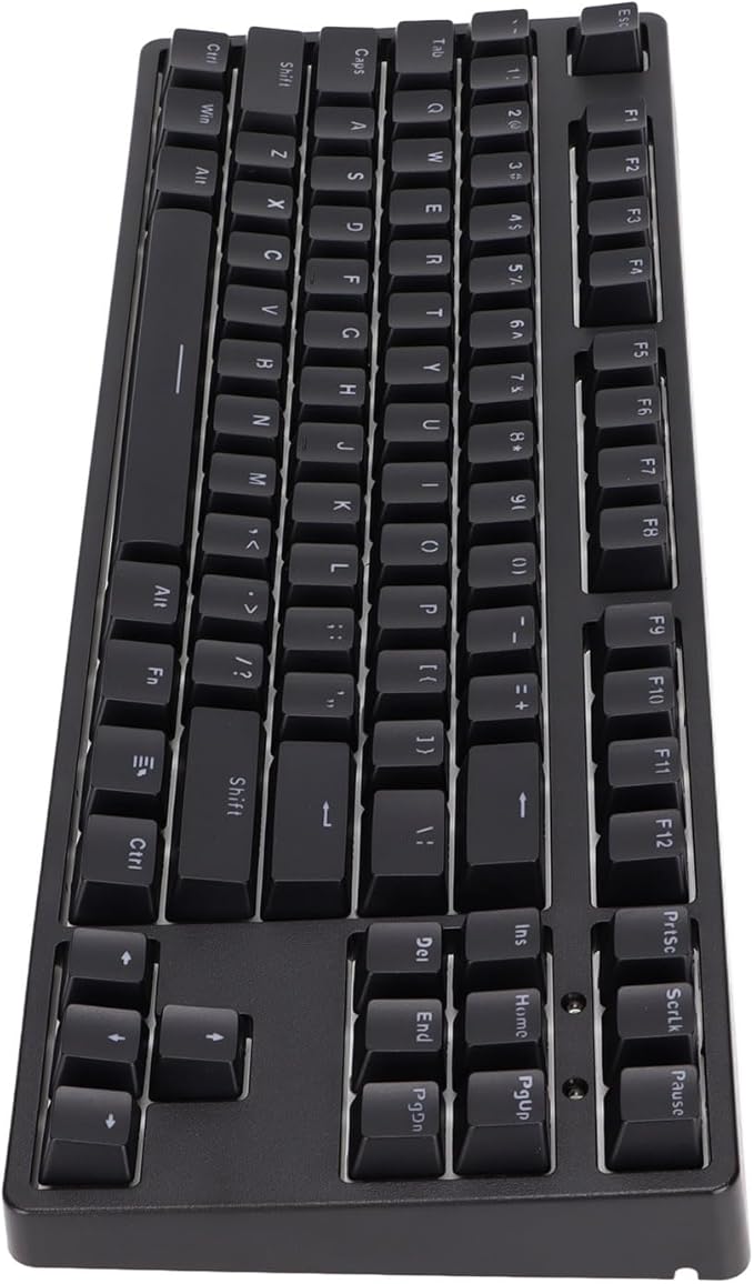 Gaming Keyboard Wired 87 Keys Ergonomic Computer Keyboard Type C Wired Mechanical Keyboard with Dye Sublimation Keycap for Home Office Gaming (Black)