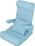 Floor Gaming Chair Filled with High-Density Sponge Folding Lazy Sofa Sleeper Bed with 1 Pillow Backrest with 42-Level Angle Adjustment for Living Room Bedroom(Blue)