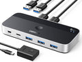 UGREEN USB 3.0 Switch 2 Computers Sharing USB C &amp A Devices 4 Port USB Switcher Sharing Keyboard and Mouse Printer/Scanner USB Switch Hub for Two Computers with 2 USB3.0 Cables and Remote