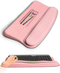 Ergonomic Wave Wrist Rest with Keyboard Stand Cushioned Palm Rest Comfortable Integrated Memory Foam for Natural Typing and Relieve Wrist Pain Pink Serenity