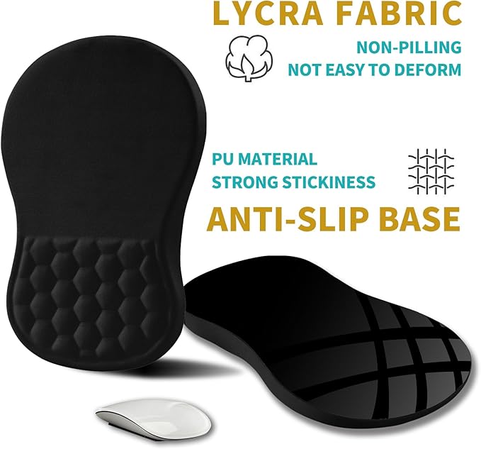 Hokafenle Ergonomic Mouse Pad Wrist Support Wrist Rest Mousepad for Carpal Tunnel Pain Relief with Integrated Memory Foam Slope Massage Bulge (11.8x7.9 inchPolar Night