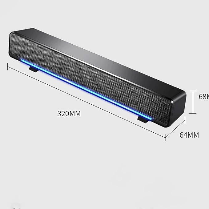 Computer Speakers USB Powered PC Speakers for Desktop Computer Laptop with LED Lights (Color : Black)