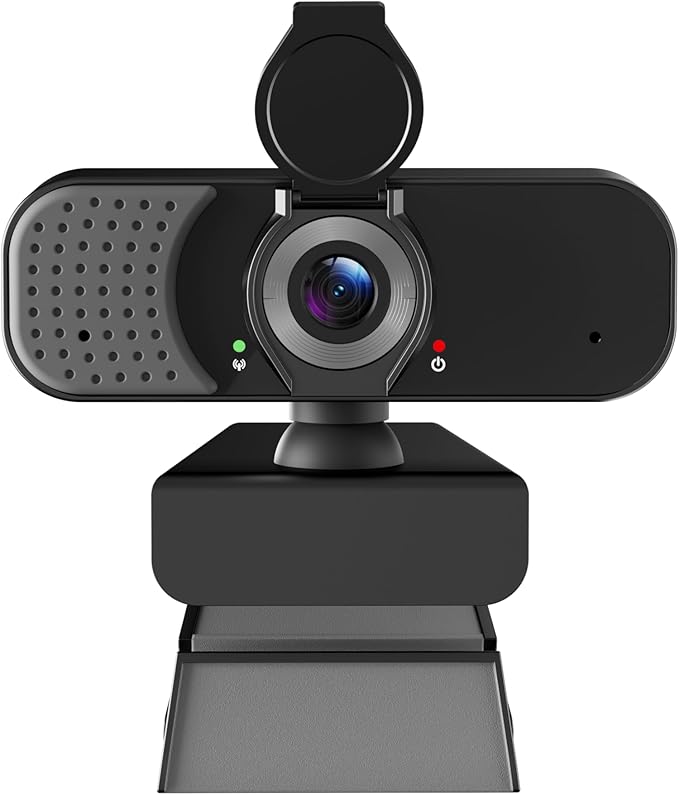1080P Webcam with Microphone Wide-Angle Lens Auto Light Correction Plug Play USB Web Cam with Tripod Stand External Camera for Laptop Desktop Computer PC