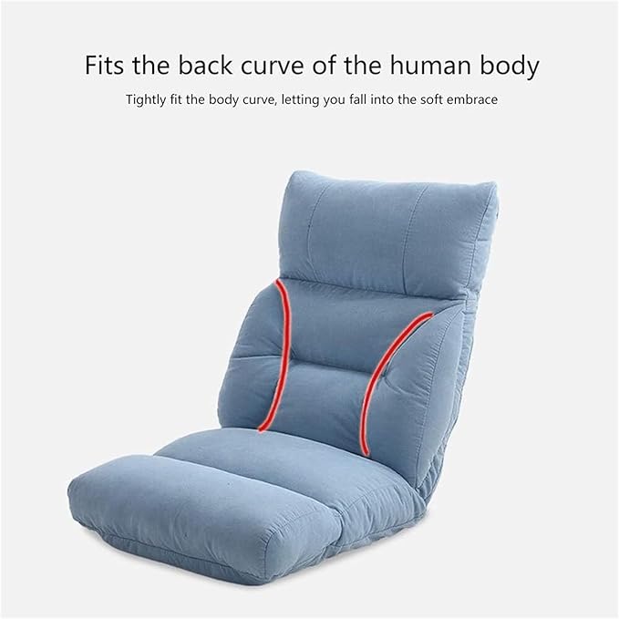 ELEFOCUS Folding Sofa Chair Folding Floor Chair Removable and Washable Lazy Sofa 6 Backrest Adjustments Meditation Chair(Champagne)