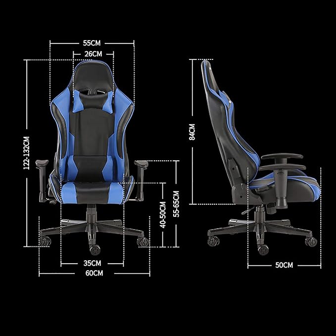 Office Chair Gaming Chair Computer Chair Ergonomic Swivel Chair Recliner Game Chair for AdultsGaming Chair with Headrest and Adjustable ArmrestHigh-Back PU Leather Office Chair Racing STYL