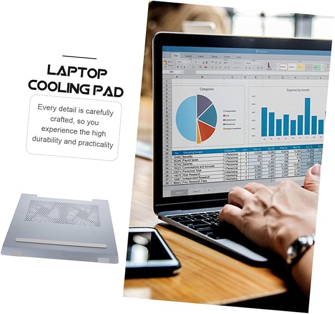 Laptop Cooler Cooling Pad for Notebooks Up to Dual Fans for Enhanced Airflow Elevation for Comfort Stable Mesh Design Efficient Heat