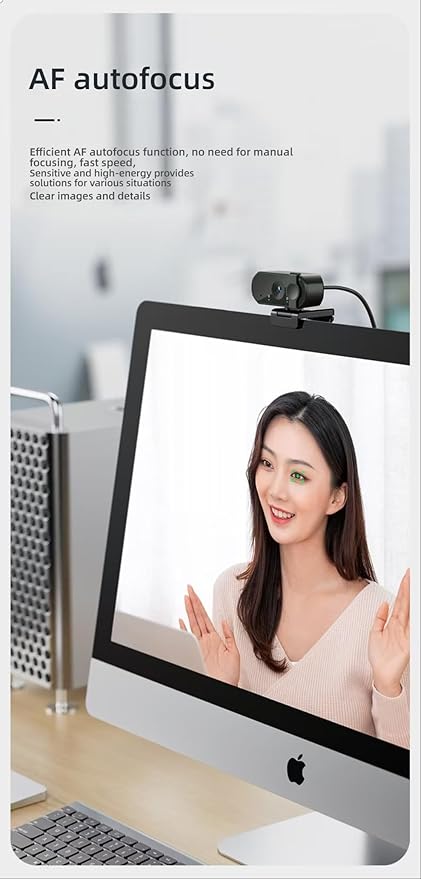 HD Webcam 1080P/2K/4K USB Multiple Mounting Options for Desktop &amp Laptop Plug and Play Facial Recognition Video Conferencing