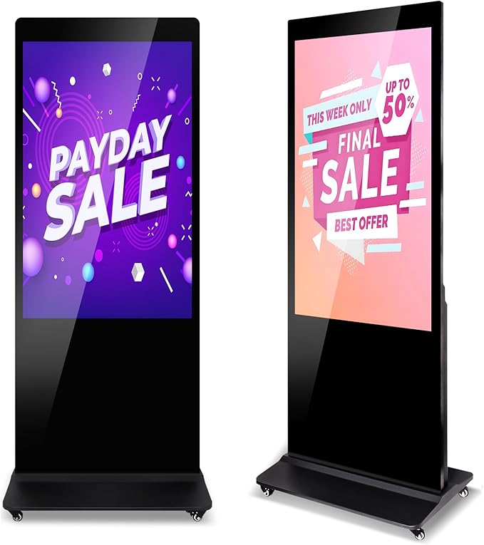 43 Digital Signage Display Kiosk 1080P Non Touchscreen Kiosks Interactive Floor Standing Full HD IPS LCD Screen Commercial Totem with Android 11 System Interactive Advertising Media Player
