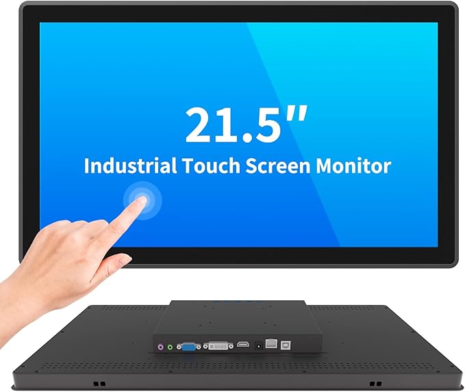 21.5 Inch Industrial Touch Screen Monitor 10 Points Touch Ratio 16:9 Capacitive PCAP Display 1920 x 1080R Active Matrix TFT LCD LED Backlight VGA DVI HD-MI Ports