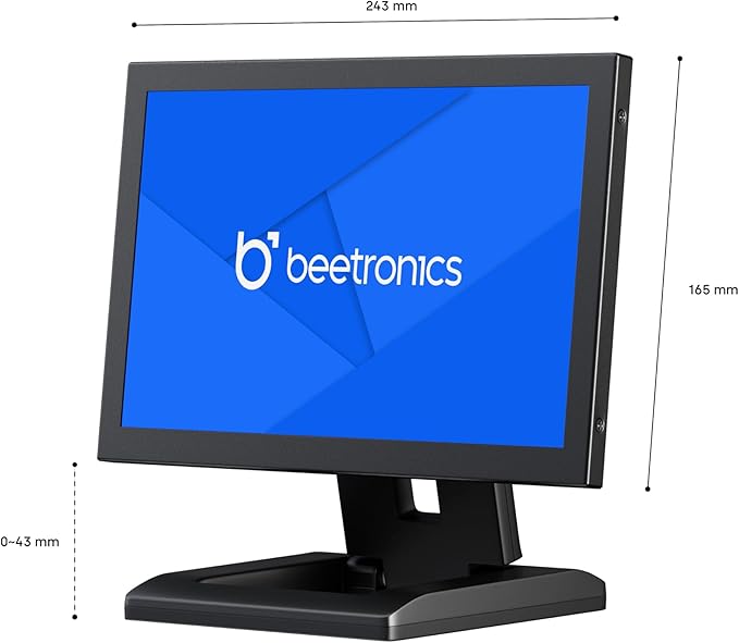 Beetronics 10-Inch Full HD IPS Monitor - Professional Industrial-Grade Display | HDMI VGA BNC RCA Inputs | Durable Metal Housing Matte Screen 24/7 Continuous Operation Wide Viewing Angle 10HD7M
