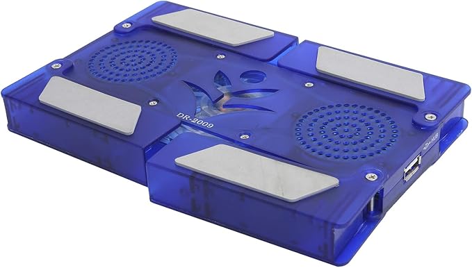 DR 2009 Laptop Pad Foldable Notebook Computer Cooler with 2 LED Fans Thin Emitting Base for 12 17 Inch Lap USB ed Portable
