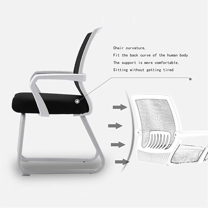 Mlaea Ergonomic Desk Chair Study Gaming Chair Without Wheels Hospital Chair for Cafe Apartment Couch Bedrooom(Color:#3)